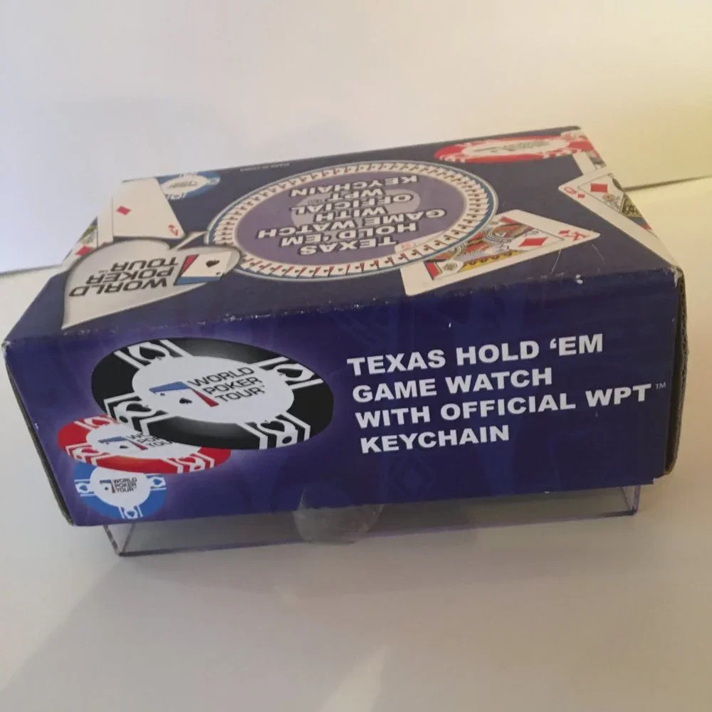 World Poker Tour Travel Game Wrist Watch Texas Hold'em Official With keychain